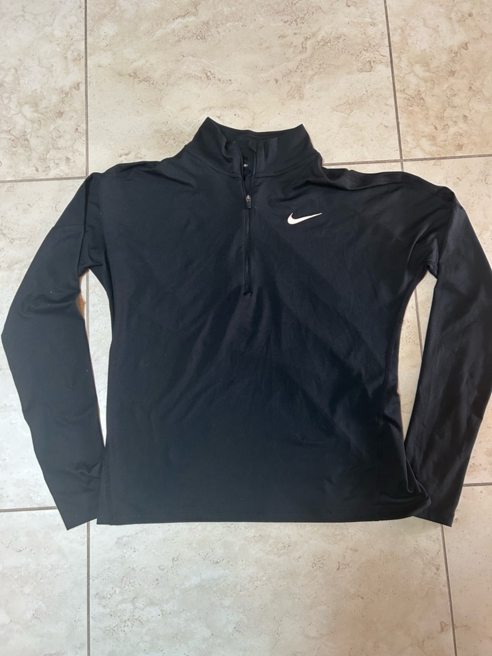 Nike Black Dri-FIT Running Tee with White Logo Trim